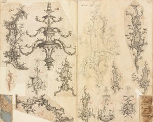 Utklippsbok med arbeidsdesign, ca. 1760. av Gideon Saint