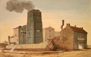 Utsikt over Clink Street Waterworks, Southwark