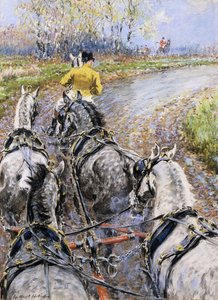 "The Kings Highway", Studie fra Box Seat of The Old Berkeley Coach; Hanehesten tar oss opp Reigate Hill,