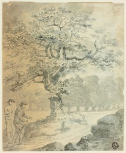 Landskap med to mannsfigurer av Gilbert Stuart Newton