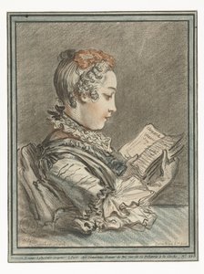 Lesende kvinne Femme lisant Eloyse et Abailar av Gilles Demarteau