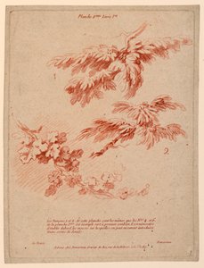 Plate 2 fra bok I, Prinsipper for tegning i landskapssjangeren av Gilles Demarteau