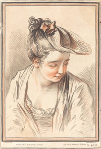Leder for en ung kvinne av Gilles Demarteau, the Elder after Antoine Watteau