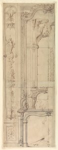 Design for skorsteinsmanteler for Hotel de Pomponne, Place des Victoires, Paris av Gilles Marie Oppenord