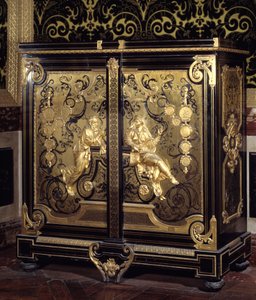 Møbler Regence-stil: skap med mynter realisert av Gilles Marie Oppenord (1672-1742) Versailles fra 1700-tallet, musee du chateau