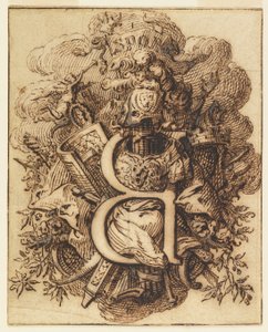 Ornamental design for bokstaven B av Gilles Marie Oppenord