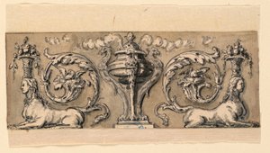 Design for utskåret panel av Gilles Paul Cauvet