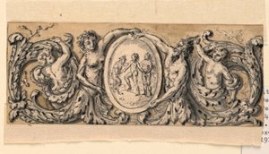 Design for utskåret panel av Gilles Paul Cauvet
