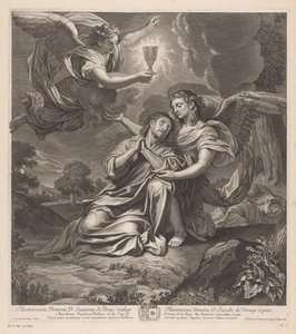 Kristus i Getsemane hage med to engler