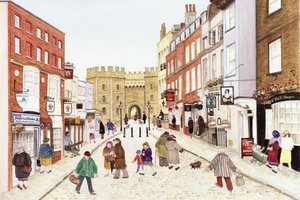 Windsor Castle, 1989 (akvarell på papir) av Gillian Lawson