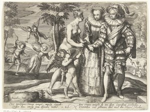 Venus, kjærlighet i uenighet av Gillis van Breen (attributed to)