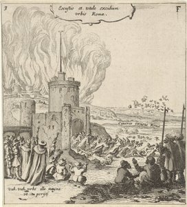 Merke i Roma Brenning og total ødeleggelse av byen Roma (tittel på objekt) av Gillis van Scheyndel (I)