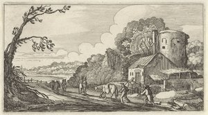 Landskap med reisende Tolv landskap med figurer (tittel på objekt) av Gillis van Scheyndel (I)
