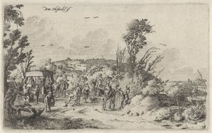Vogn og ryttere på landevei Lukt Landskap med de fem sansene (serietittel)