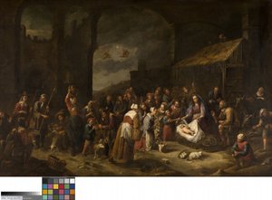 Hyrdenes tilbedelse (olje på lerret)