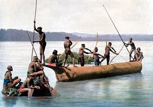 Fiske med bue, Andaman- og Nikobarøyene, Det indiske hav, c1890.