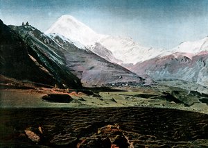 Mount Kazbek, Kaukasus, c1890 av Gillot
