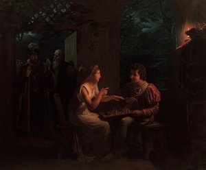 Ferdinand og Miranda spiller et parti sjakk, 1822.