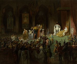 Kroningen av den døde Inês de Castro i katedralen i Coimbra, 1827-1828.