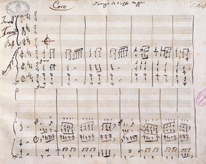Håndskrevet partitur av Gioacchino Rossini (1792-1868)