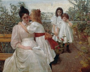 Små sjeler, maleri av Giorgio Belloni (1861-1944), olje på lerret av Giorgio Belloni