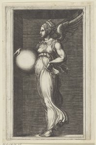 Allegorisk figur med en kule av Giorgio Ghisi