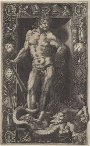 Hercules som seierherre over Lernaean Hydra av Giorgio Ghisi