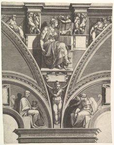 Den eritreiske sibyllen, fra serien med profeter og sibyller i det sixtinske kapell, 1570-75. av Giorgio Ghisi