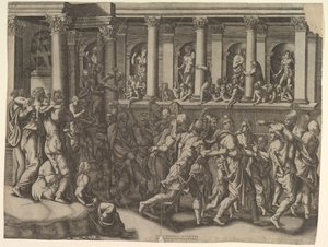 The Mocking of the Prisoners, ca. 1540. av Giorgio Ghisi