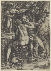 Venus og Adonis av Giorgio Ghisi