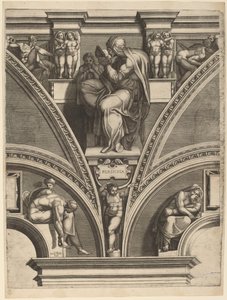 Den persiske sibyllen av Giorgio Ghisi after Michelangelo