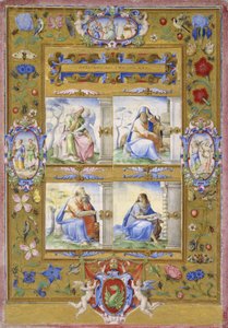 De fire evangelistene, innenfor en grense av blomster, fugler og insekter, 1572