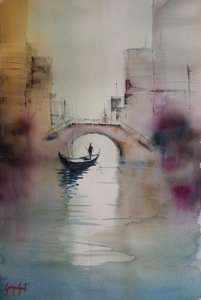Roen ved kanalene i Venezia av Giorgio Gosti