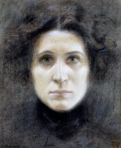 Portrett av Irma Gramatica, av Giorgio Kienerk (1869-1948), ca 1901, pastell på papir, 29x46 cm