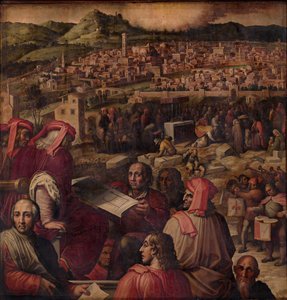Arnolfo di Cambio viser planen for å forstørre Firenze, 1563-1565 av Giorgio Vasari