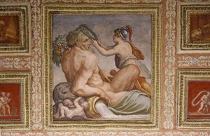 Ceres sykepleier Triptolemus, detalj av Altoviti-taket, freskomaleri fra 1553 av Giorgio Vasari