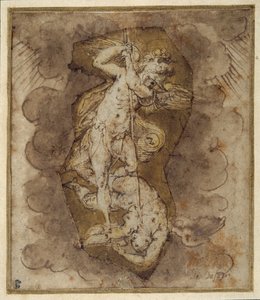 Tegning for englene i St. Mikaels hvelv, ca. 1511–74 (penn, blekk og vasking)