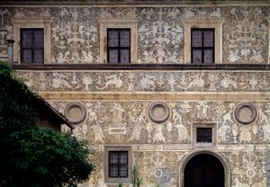 Fasade til det kommunale kunstgalleriet (Palazzo Vitelli alla Cannoniera) av Giorgio Vasari