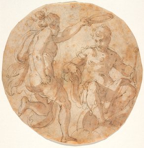 Florentia kronet Cosimo I tronet på skyene av Giorgio Vasari