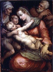 Hellig familie med St. Anne og St. Johannes døperen av Giorgio Vasari