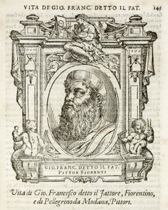 Milan, Biblioteca Braidense, Vite de piv excellent, Giorgio Vasari 1568, Giovan Francesco Penni kalt Il Fattore av Giorgio Vasari