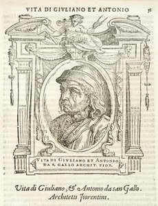 Milan, Biblioteca Braidense, Vite de piv excellent, Giorgio Vasari 1568, Giuliano og Antonio da Sangallo av Giorgio Vasari