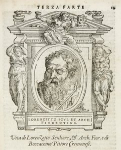 Milan, Biblioteca Braidense, Vite de piv excellent, Giorgio Vasari 1568, Lorenzo Lotti kalt Il Lorenzetto av Giorgio Vasari