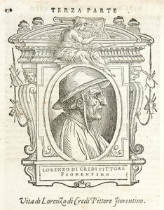 Milan, Biblioteca Braidense, Vite de piv excellent, Giorgio Vasari 1568, Lorenzo di Credi av Giorgio Vasari