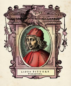 Portrett av Lippo di Benivieni (1200-1300-tallet) Gravering fra "The Lives" av Giorgio Vasari (1511-1574) 1568 av Giorgio Vasari