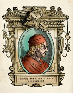 Portrett av maleren Sandro Botticelli (1445-1510) (Alessandro di Mariano di Vanni Filipepi) Gravering fra 