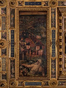 Sjøkamp mellom florentinere og pisanere av Giorgio Vasari