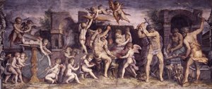 The Forge of Vulcan, 1556-1557 av Giorgio Vasari