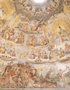 The Last Judgement, detalj fra kuppelen til Duomo, 1572-79 av Giorgio Vasari