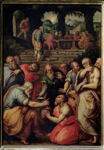 Profeten Elisja - olje på panel, ca. 1566 av Giorgio Vasari